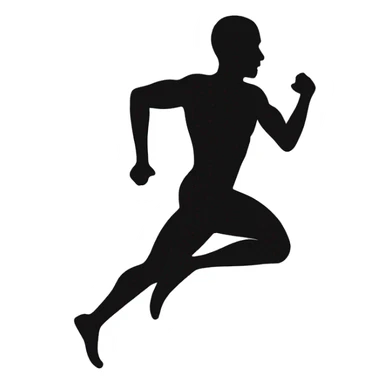 black running man silhouette  sticker