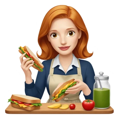Jessica Chastain, making sandwich  sticker