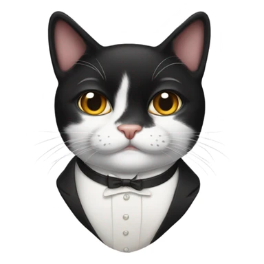 Tuxedo cat with crooked moustache  sticker