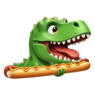 Dinosaur with a hotdog  sticker
