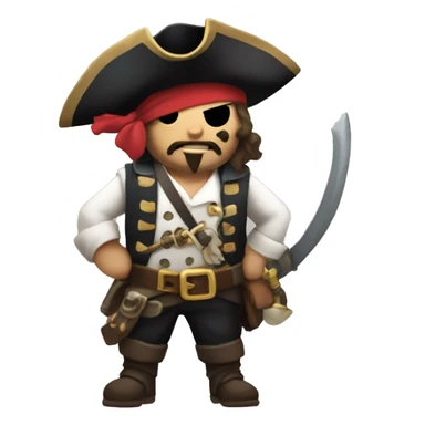 A Sea of Thieves style emoji featuring a small pirate with a tricorn hat, holding a sign that reads 'Makishiro10'. The pirate has a mischievous grin and a transparent background sticker