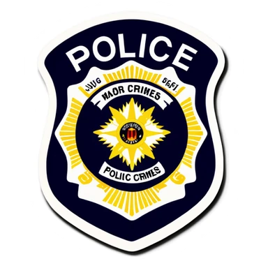 Police patch with major crimes sticker