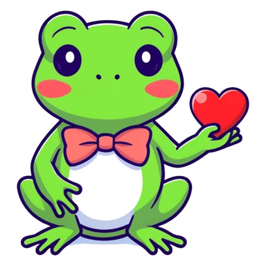 Frog in love sticker