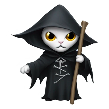 Cat dressed as the grim reaper  sticker