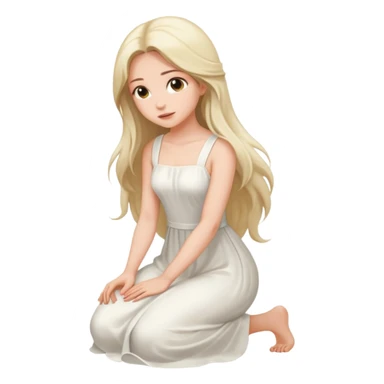 Beautiful girl knelt down by the grace of other women sticker