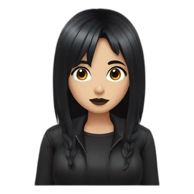 Thicc-goth-girl-with-black-hair-and-brown-eyes sticker