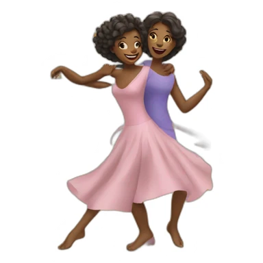 Mom daughter dancing  sticker