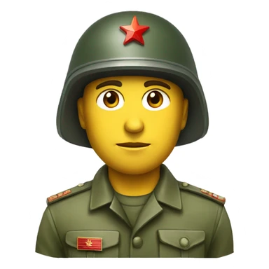 ussr soldier serious with military helmet sticker