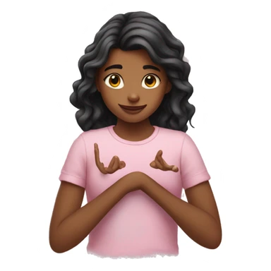 girl making hearts with her hand  sticker