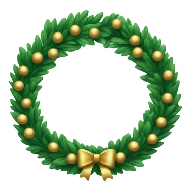 Green wreath with gold ornaments  sticker