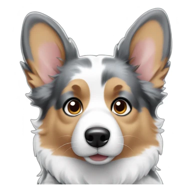 Blue Merle corgi face sticker