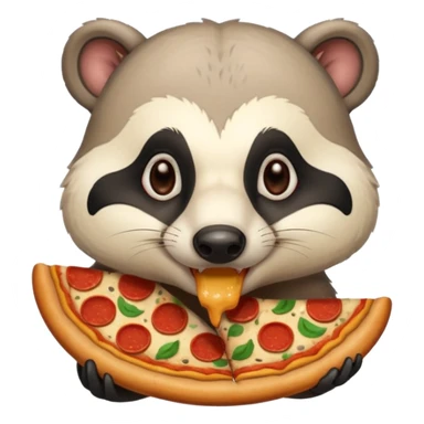badger eating pizza  sticker
