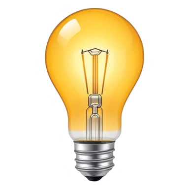 incandescent light bulb with glowing filament sticker