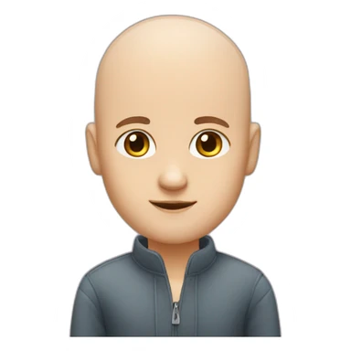 Almost bald man with girl sticker