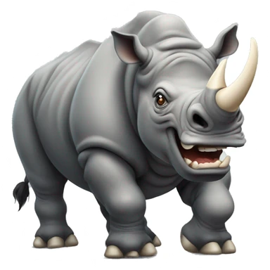 Muscular and angry rhinoceros sticker