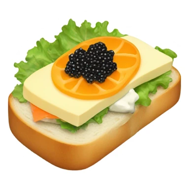 open sandwich with caviar and butter sticker