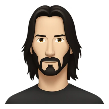 Keanu reeves with long hair and five o’clock shadow sticker