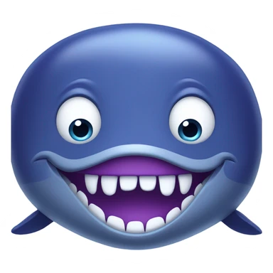 Blue whale purple, open mouth sticker