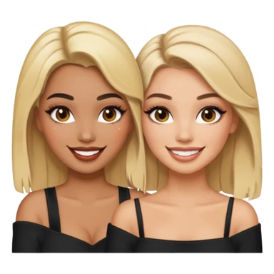 Boujy baddie best friends blonde and brunette, trendy heavy makeup sticker