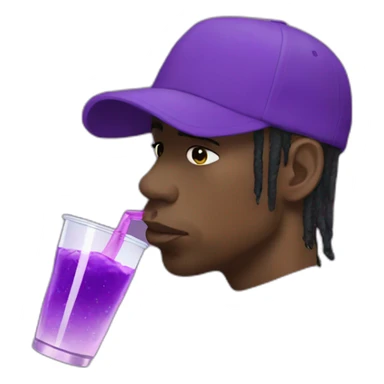 Travis Scott sipping purple soda sticker