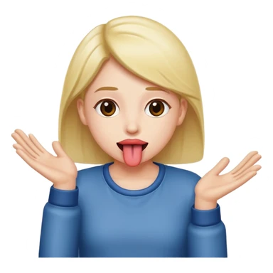 Tounge out and hands to the side sticker