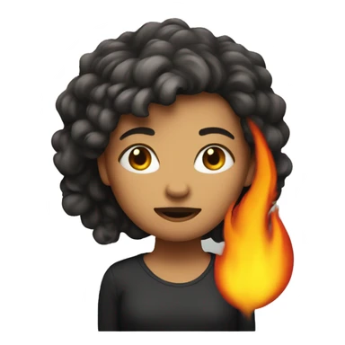 girl with hair on fire sticker