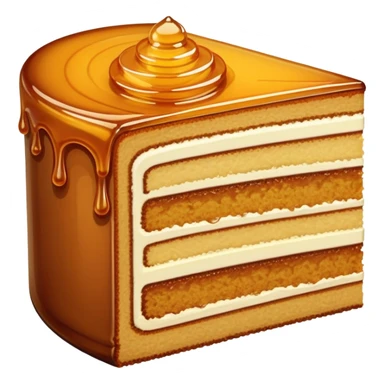 cut honey cake showing layered cross-section sticker