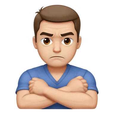 arms crossed holding neck mad guy sticker