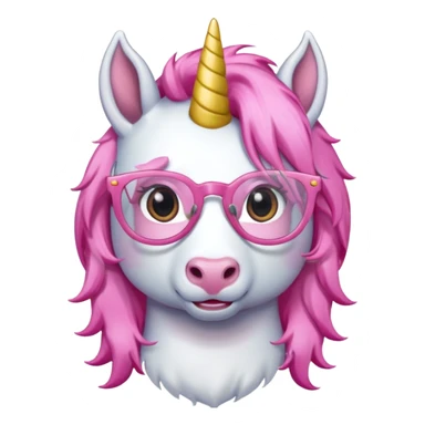 unicorn with glasses and pink hair sticker