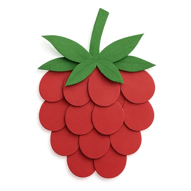 raspberry fruit paper craft style sticker