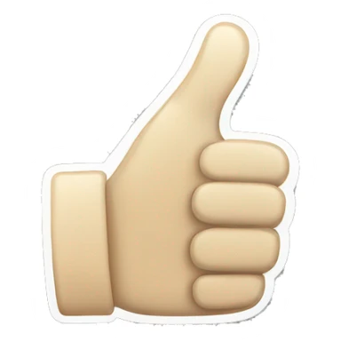 White thumbsup emoji with blackoutline sticker