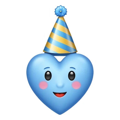 Blue heart partying  sticker