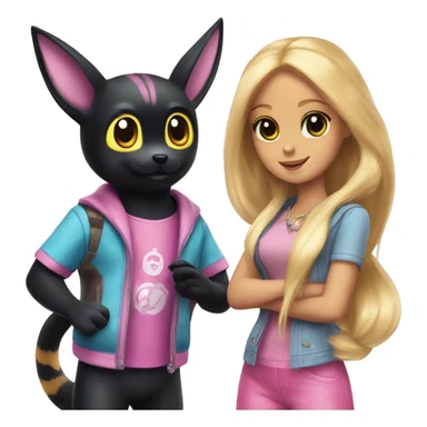 Umbreon and evee playing barbie sticker