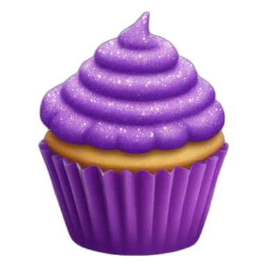 Happy purple glittery cupcake  sticker