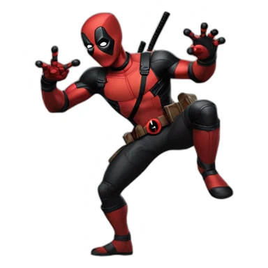 Dead pool standing pose with one hand up, marvel sticker