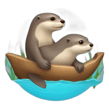Loutre sur un dauphin  sticker