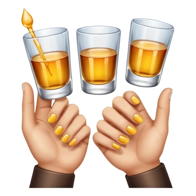 holding hand shot glasses sticker