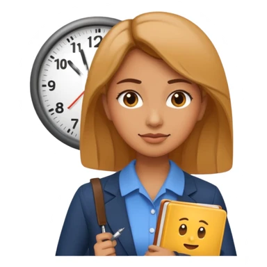 new emoji Be right back meeting time emoji female add clock and notebook sticker