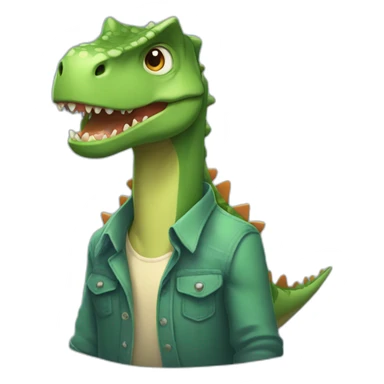 Dinosaurio con camisa de los padrinos mágicos  sticker
