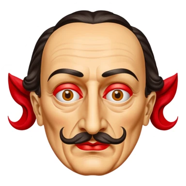 Faites-moi un masque de Salvador Dali d'une manière réaliste, la même série que La Casa de Bapel, et faites-le paraître comme s'il portait du rouge Sans lunettes sticker