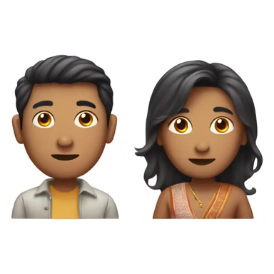 Imagine a short chinese and tall Indian gay male couple who are both pregnant  sticker