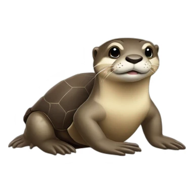 Loutre sur une tortues  sticker