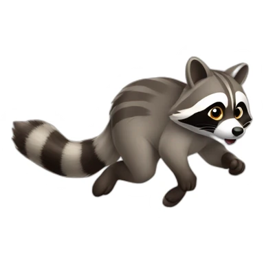 the raccoon is running sticker