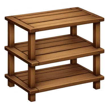 a small stand with three horizontal shelves (distinct from a rack) sticker