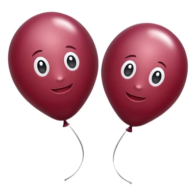 Two shiny burgundy baloons sticker