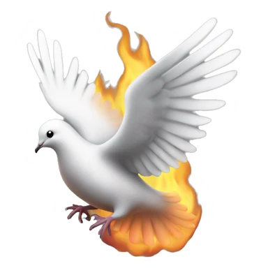 Dove with fire sticker