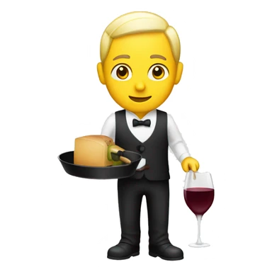 WAITER with tray and wine bottle (yellow emoji) sticker