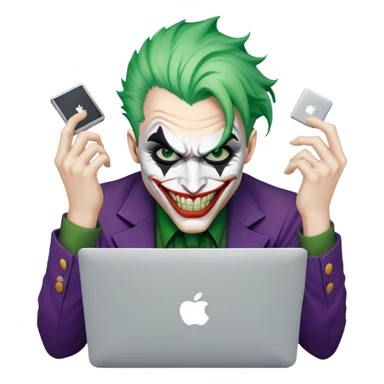 A joker smash a macbook sticker