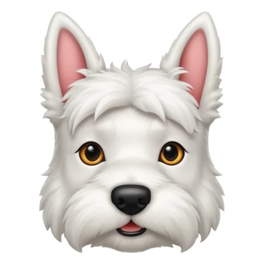 Cute white scottie dog face sticker