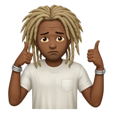 Thumbs down black skinned guys with dreads with his thumbs pointing down sticker